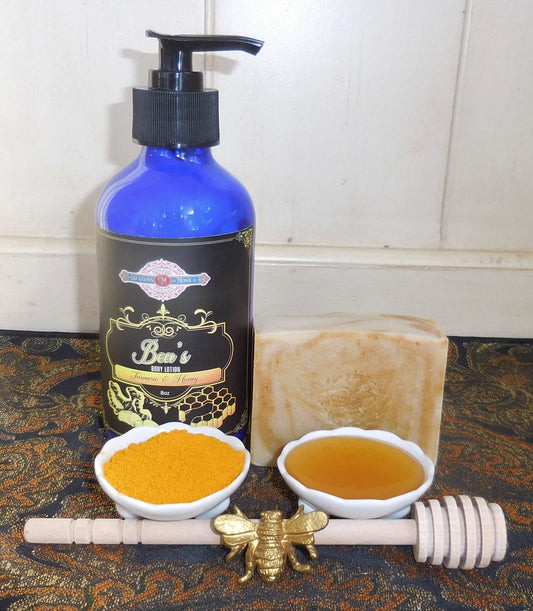 Bea's Turmeric and Honey Soap and 8 oz Lotion Gift Set