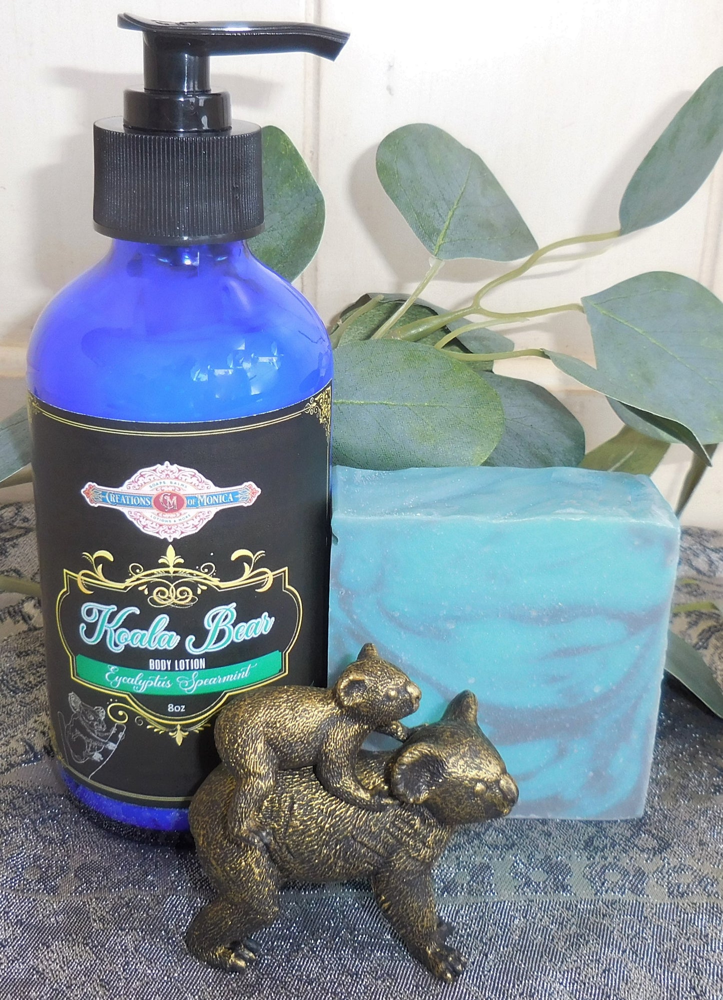 Koala Bear, Eucalyptus and Spearmint Soap and Lotion Gift Set.