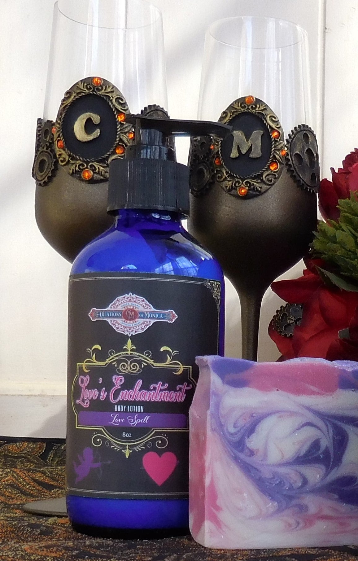 Love's Enchantment.  Love Spell Soap and 8 oz Lotion Gift Set.