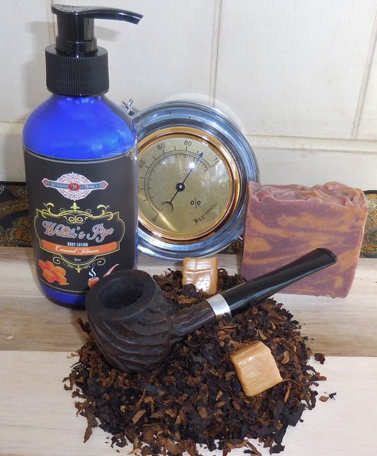 Walter’s Pipe. Caramel Tobacco Soap and 8 oz Lotion Gift Set.